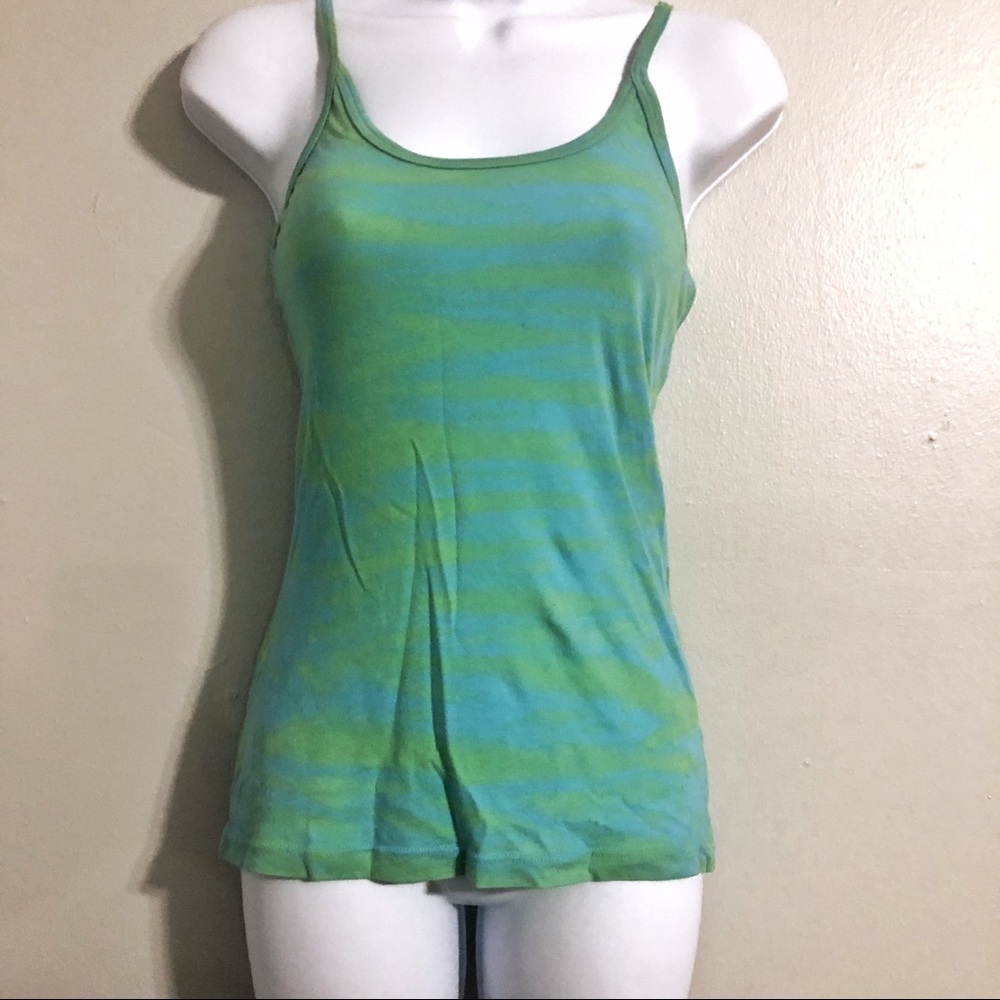 C&C California Green & Blue Tie Dye Racerback Tank